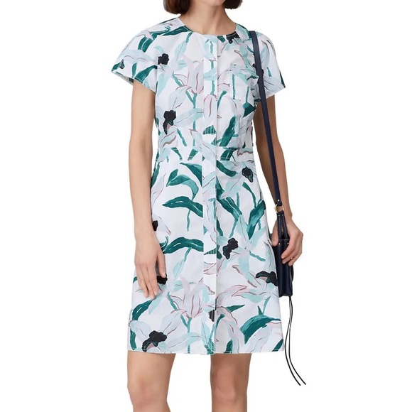 Tory Burch Dresses & Skirts - Tory Burch Ivory Bloom Shirtdress sz 12 large $368